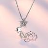 [C-Girls Pearl Shop] 5A Grade Star Diamond CZ Star Pendant Necklace, Perfect for Shichi-Go-San, Weddings, Dangle Necklace, 925 Silver, Cubic