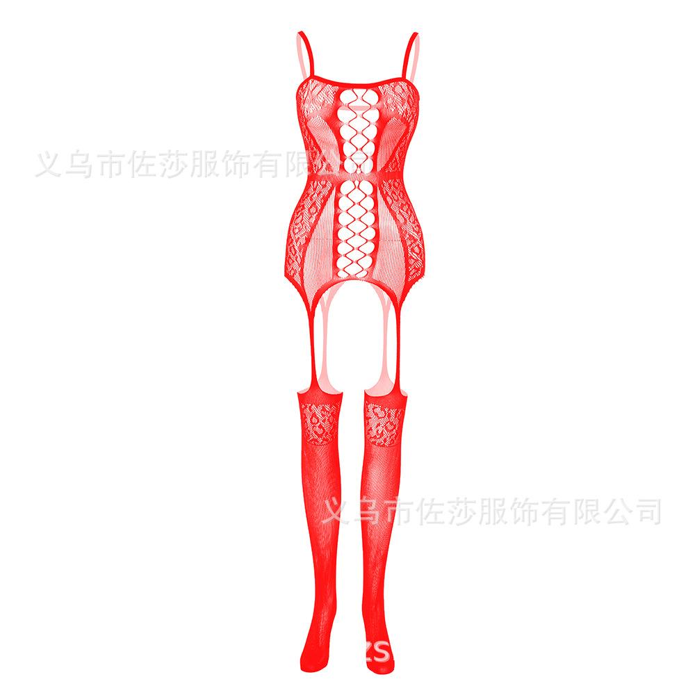 Sexy Underwear New Sexy Suspenders Mesh Socks Open-file Primer Non-slip Temptation Transparent One-piece Stockings