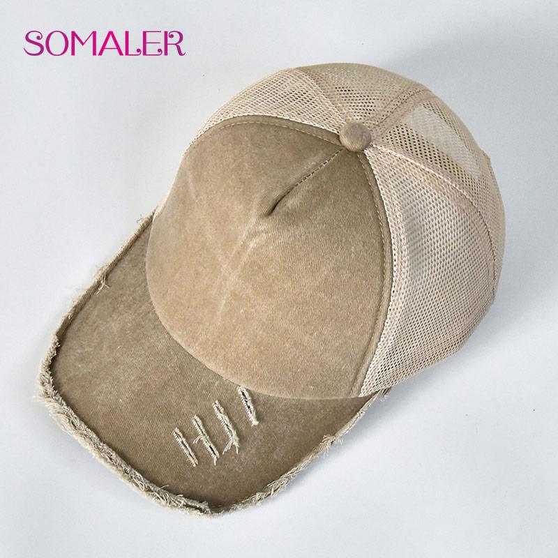 Unisex Sommer Baseballkappen mit Netzrücken Outdoor Einfarbig Retro Baseballkappe für Damen Vintage Sport Schirmmützen für Teenager