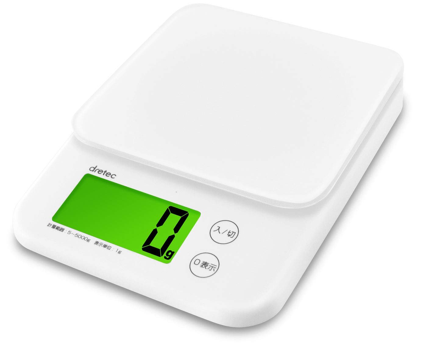 

dretec kitchen scale digital unit backlight tare removable and washable measuring pan [Japanese manufacturer] 5kg/1g KS-513