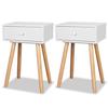 VidaXL Table de chevet 2 pcs Bois de pin massif 40 x 30 x 61 cm Blanc