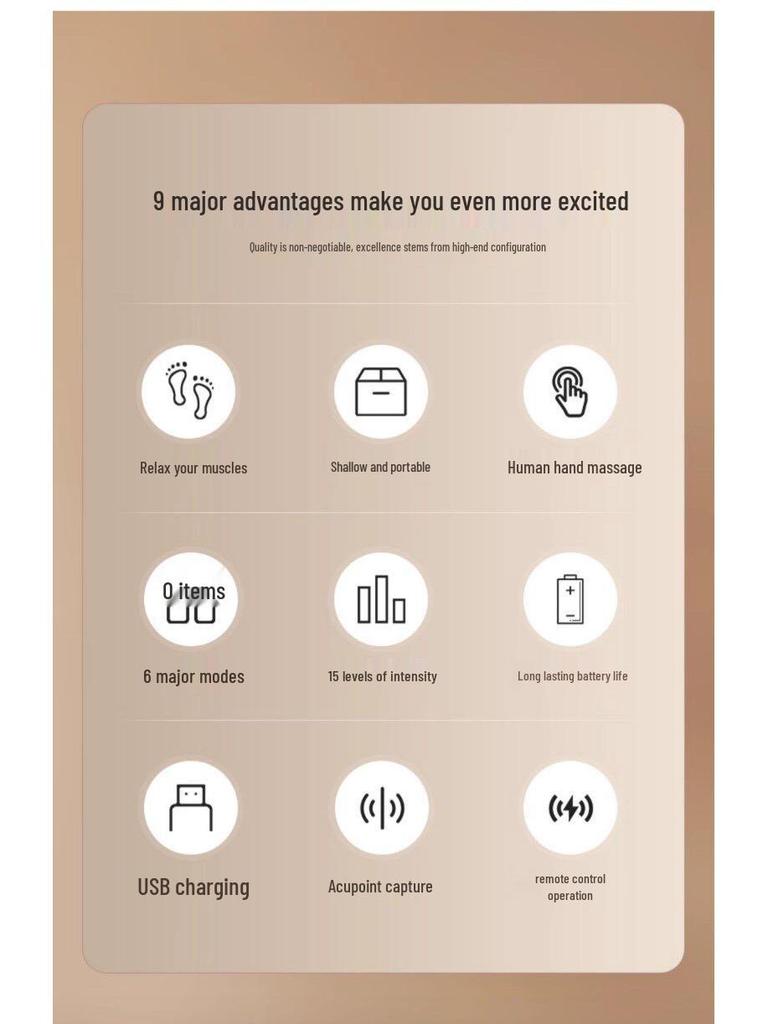 USB EMS Smart 3D Foot Massager - Microcurrent Pulse Pad for Foot Sole Therapy