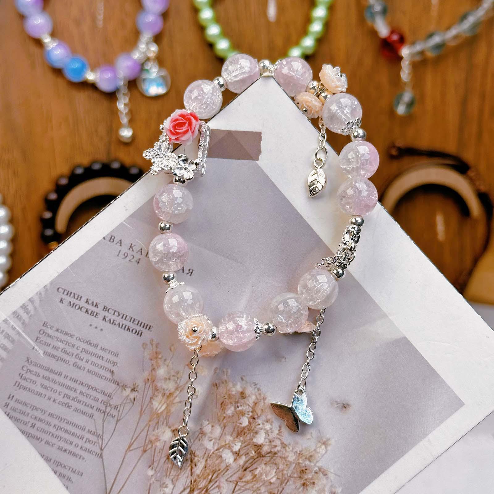 Forest-Inspired Glass Bracelet: High-End, Chic Student Accessory & Gift