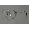 Handmade CHAR trendy and versatile glasses frame, ultra-light pure titanium retro round frame with anti-blue light myopia frame for men and women
