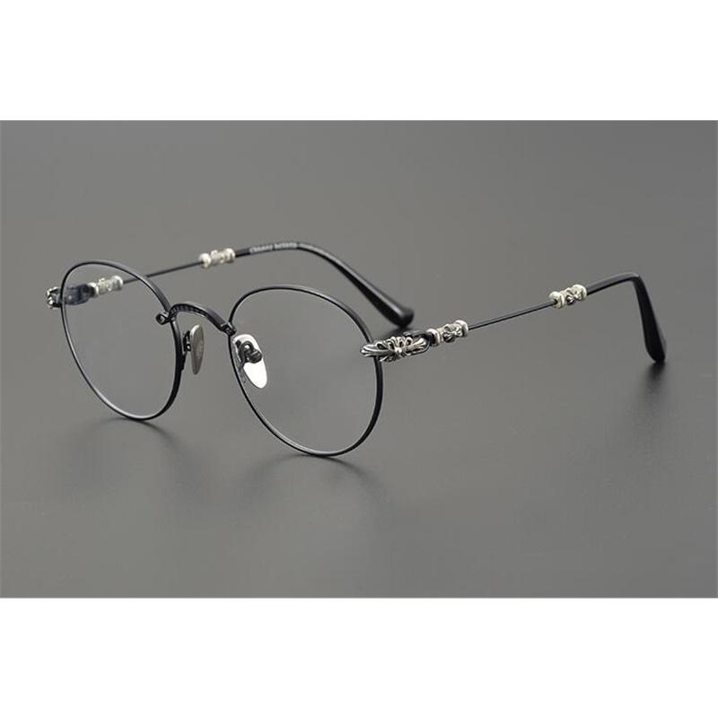 Handmade CHAR trendy and versatile glasses frame, ultra-light pure titanium retro round frame with anti-blue light myopia frame for men and women