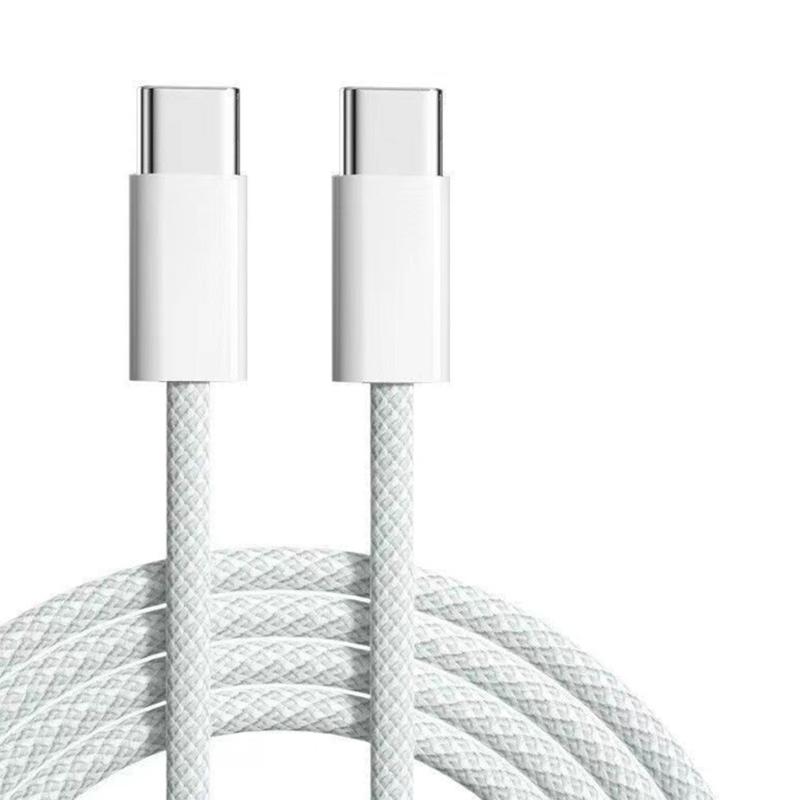 60W Fast Charging Cable Line USB C To USB C Braided Cord High Speed Data Sync Wire Suitable For S23/S22/S21+ Smartphone