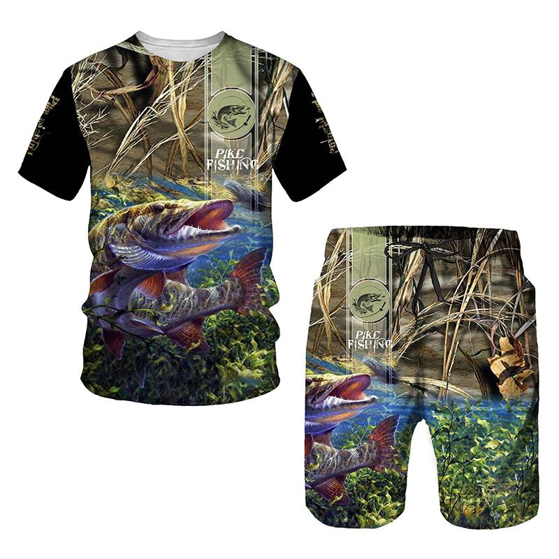 Hip Hop T-shirt Men 2-piece Set Summer Short Sleeve Tops Shorts Casual Oversized Streetwear Clothes Tracksuit Set