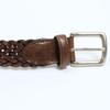[Ogier] Men's Mesh Belt, Genuine Leather (Cowhide), Made In Japan, Dark Brown