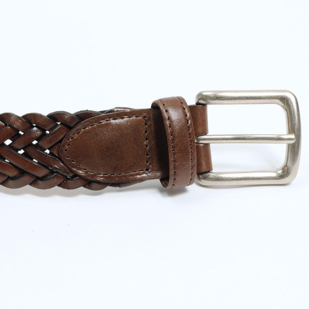 [Ogier] Men's Mesh Belt, Genuine Leather (Cowhide), Made In Japan, Dark Brown