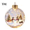 Decorative Holiday Lighted Scenes Glowing Christmas Story Ornament, Light-Up Ball with Warm LED Light, Mini Acrylic Festive Tree Baubles Scene