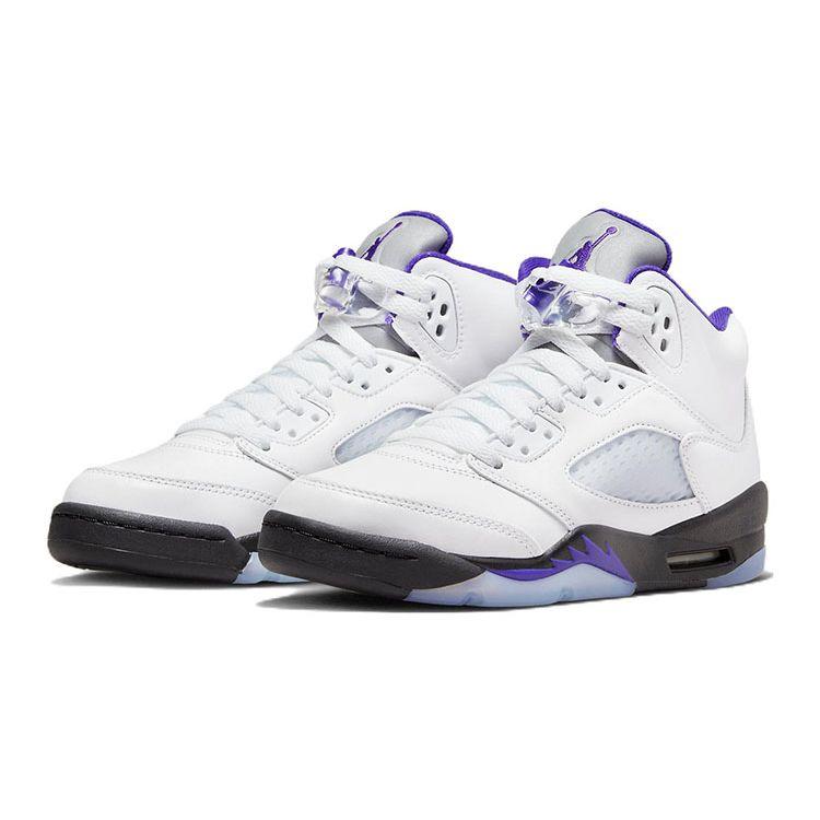 Air Jordan 5 Retro GS Concord Kids Sneakers White Dark-Concord Black 440888-141