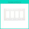 Placa de Parede Decorativa Elegante Branca Brilhante Cobertura de Interruptor Rocker para 1-4 Módulos