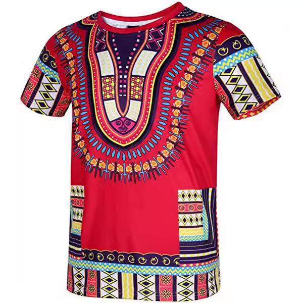 

Летняя новая футболка с коротким рукавом Дашики Серия африканских этнических элементов Косплей 3D-принт Аниме атрибутика 6XL