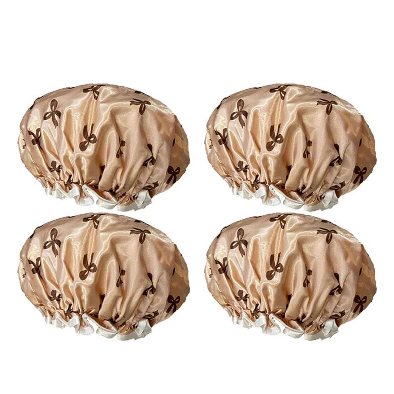 1-6PCS Adult Female Household Cute Double-Layer Thick Waterproof Shower Cap Hair Cap Head Cover Hat Kitchen Oil Fume Proof Hat