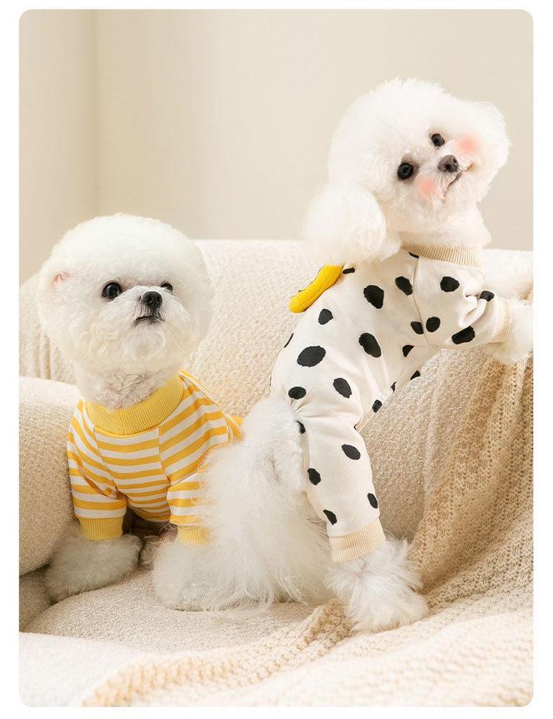Autumn & Winter Warm Pet Outfit: Cute Four-Legged Cat & Puppy Clothes for Air Conditioning
