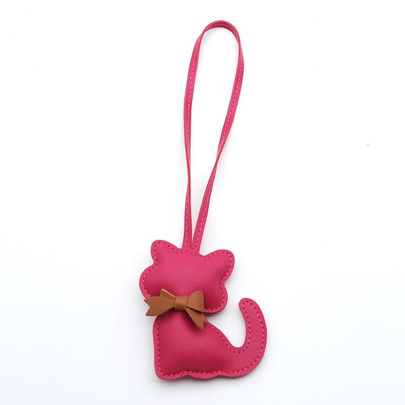 1 szt. Torby w kształcie kociaka ze skóry PU dla miłośników kotów, breloczek do kluczy do bagażu, brelok z brązową muszką, prezent, dostępne różne opcje