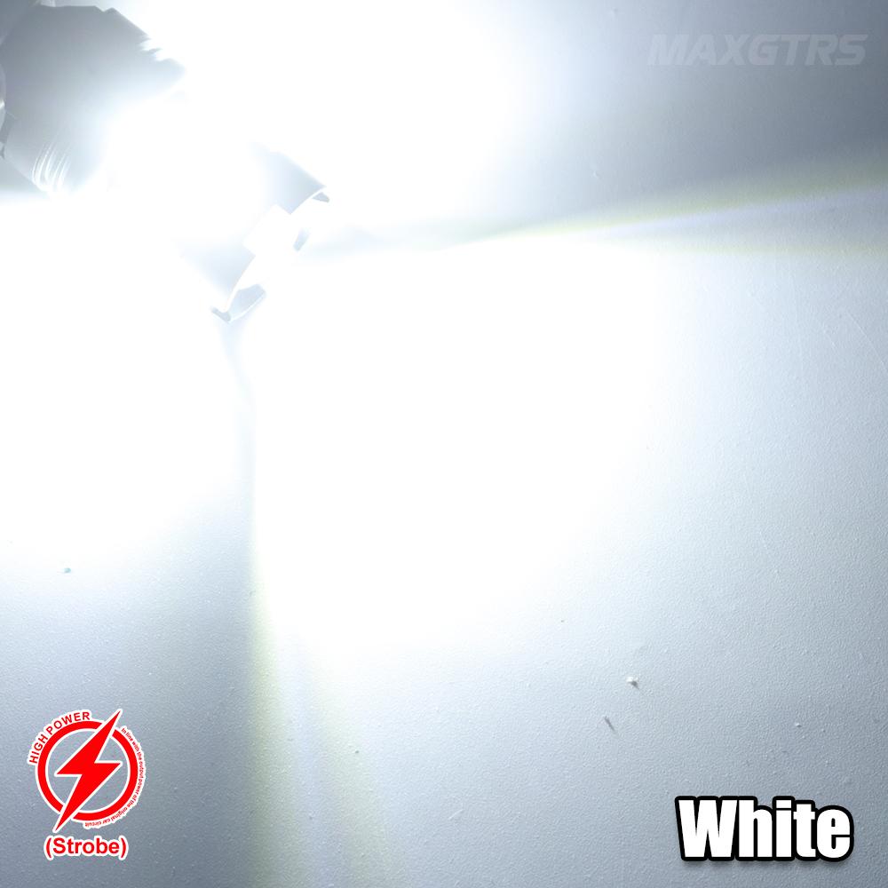 MAXGTRS 2x Strobe Flash P21/5W S25 1157 Bay15D 3030 LED Chip Bulb 7443 1156 Car Stop Backup Brake Parking Tail Signal Light 1156 BA15S P21W белый