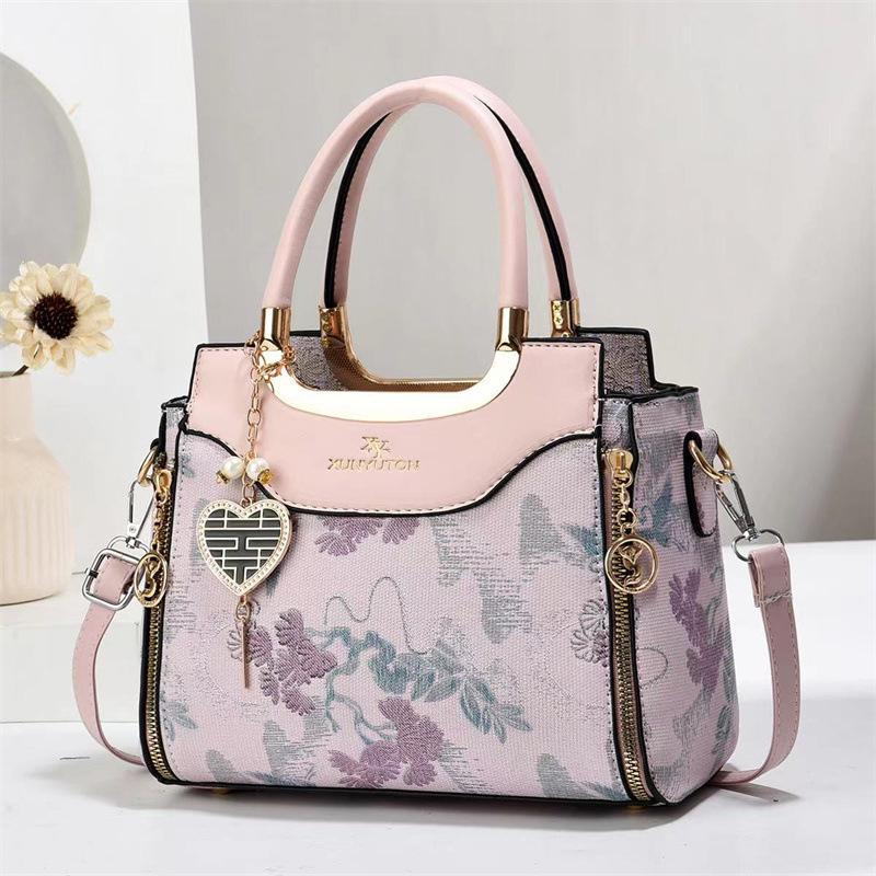 

Women s Fashion Trendy Large Capacity Shoulder Crossbody Bag Luxury Printed Handbag рожевий