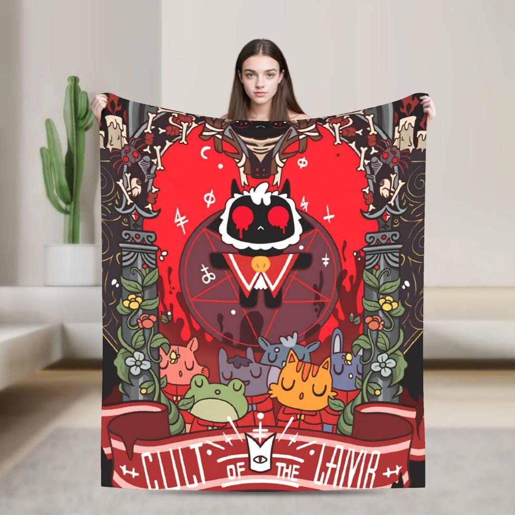 Cult of the Lamb Warm Soft Blankets Picnic Plush Throw Blanket Fashion Home Decor Flannel Bedspread Sofa Bed Cover