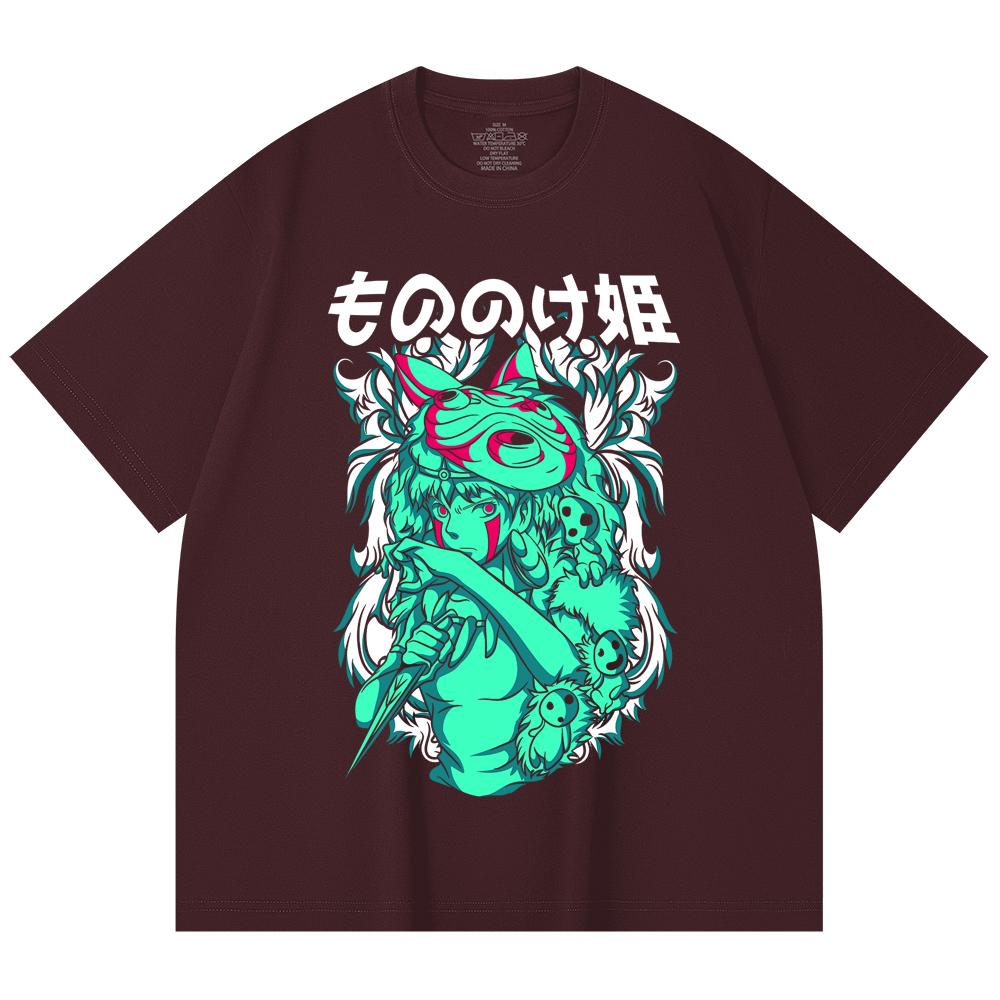 

230 Gsm 100% Cotton Ghibli V5 Princess Mononoke Print Unisex Heavy Cotton T Shirt 2XL