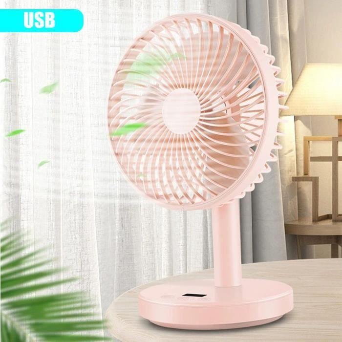 Table Fan - BOOLING - Pink - 4 Speeds - Rechargeable Battery