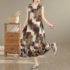 Sleeveless Plus Size Cotton Vintage Floral New In Dresses for Women Casual Loose Long Summer Dress