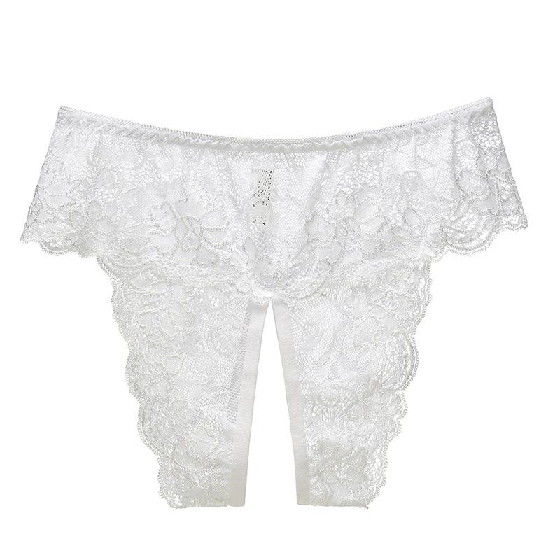 Women Sexy Opening Crotch Panties Lace Open Spandex Crotchless Thongs for Sex Plus Size Female Underpants Sex Briefs Tangas