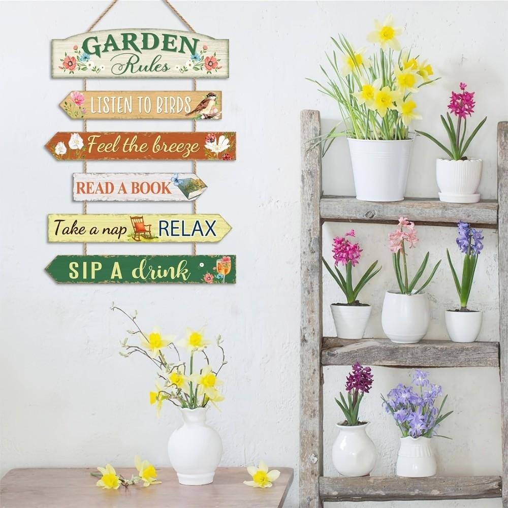 Retro Rustic Porch Wall Plaque Floral Print Funny Sign for Garden Lovers  Birthday Gift