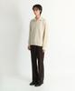 NONBLANK Loose Fit Zip-Up Collar Knit_Cream Beige