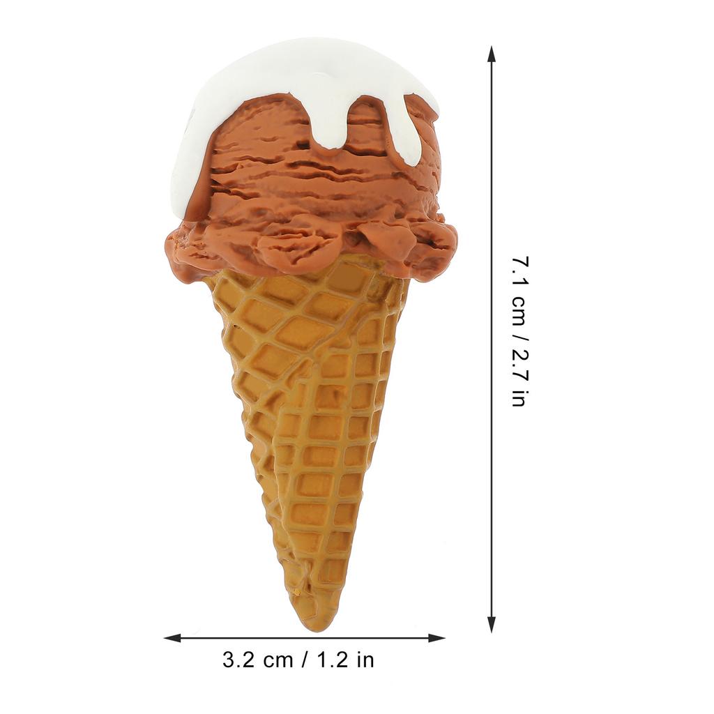 2Pcs Realistic Artificial Ice Cream Cone Lifelike Simulation Display Prop Dessert Photo Decor Fake Ice Cream Food