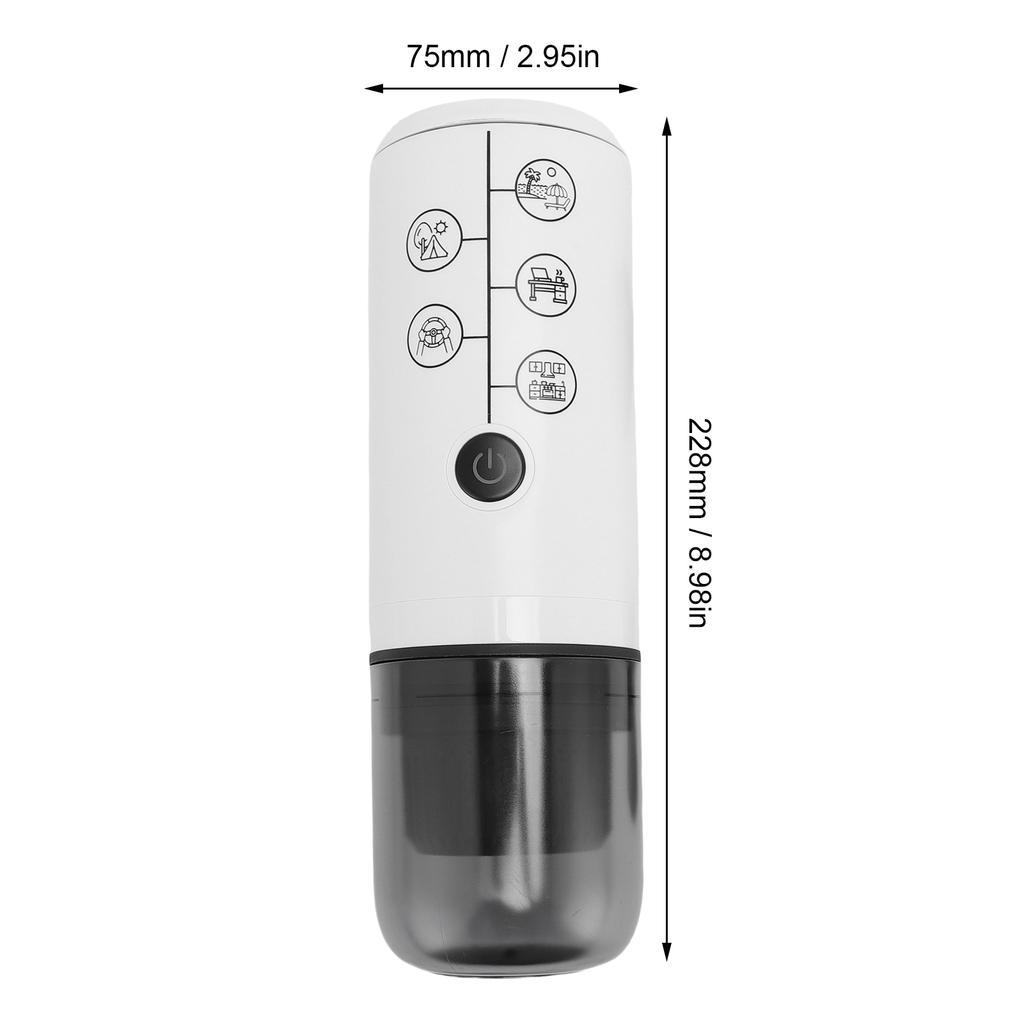 Automatic Capsule Coffee Machine Cordless Portable 17 Bar For Travel Outdoor Car Camping Use