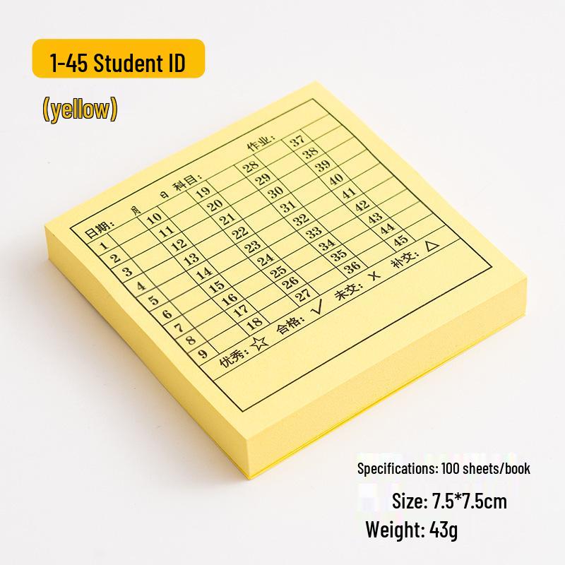 Creative Study Sticky Notes for Students - Attendance and Subject Registration