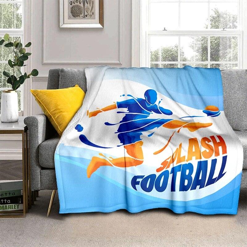 3d fotbal fotbal sportovní silueta vzor manta potah na rozkládací pohovku měkká deka kostkovaná měkká teplá flanel přehazovací deky ventilátory dárek