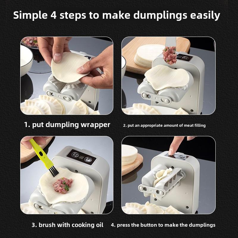 Automatic Electric Dumpling Maker Machine Portable Small Kitchen Tool Waterproof Rechargeable Plastic Home Use
