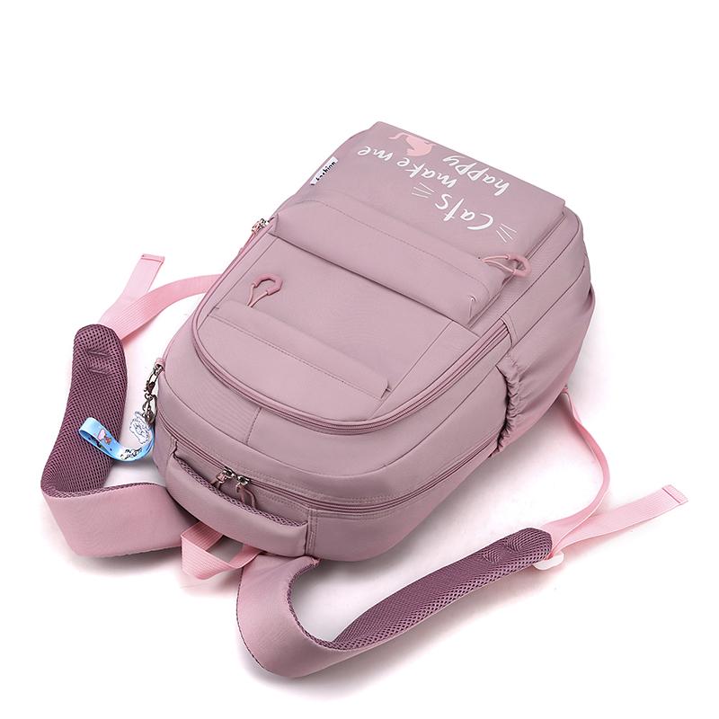 Lightweight Student Schoolbag Letter Print Water-Repellent Backpack Women's Large Capacity Backpack