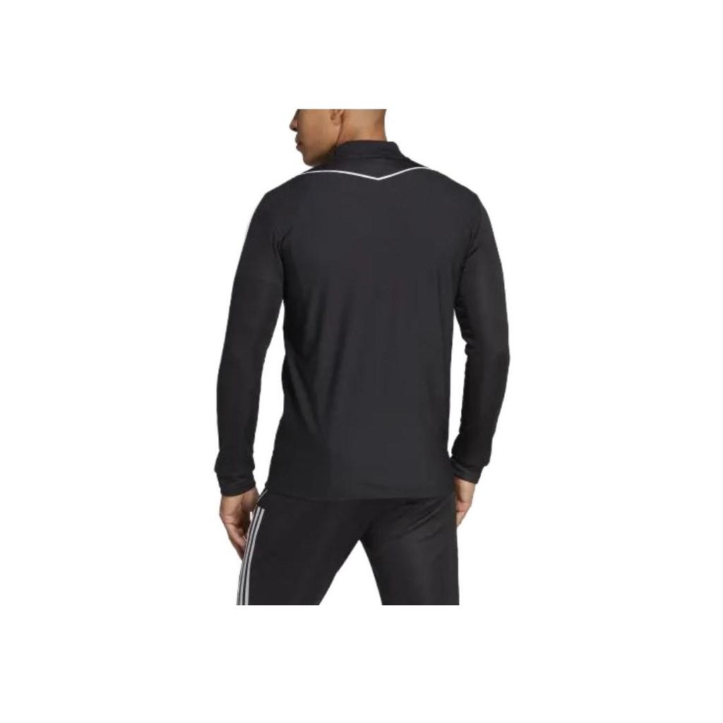 Adidas SS23 Solid Stripe Logo Print Stand Collar Long Sleeve Jacket Men Outerwear Black HS7231