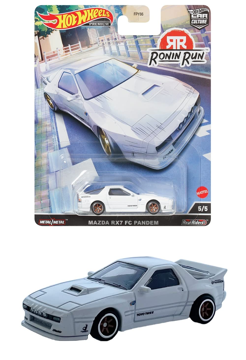 

Hot Wheels Car Culture Ronin Run Mazda RX7 FC Pandem 2000 лет и HCJ86 Белый - [3 вверху] 1/64 белый