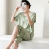 1011 Spring and Autumn Short Sleeve New Printed Pajama Set Summer Thin Sweet Floral Loose Loungewear