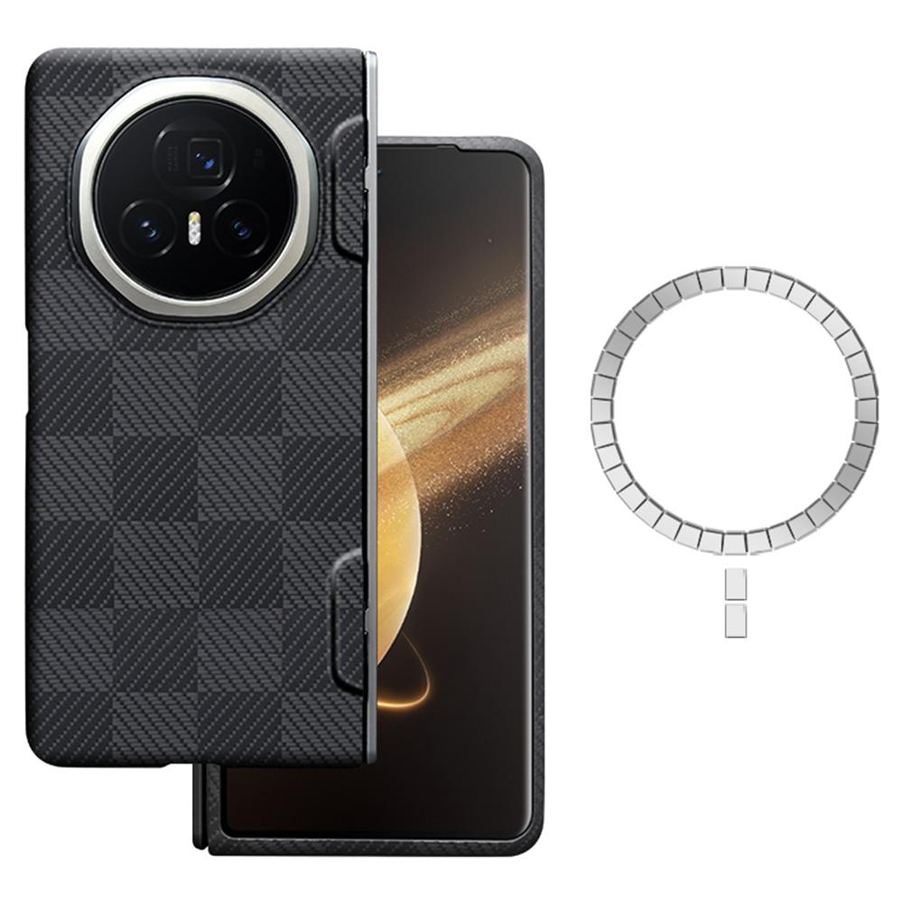 For Honor Magic V3 5G Case Scratch Proof Aramid Fiber Magnetic Phone Cover (Big Lens Hole)