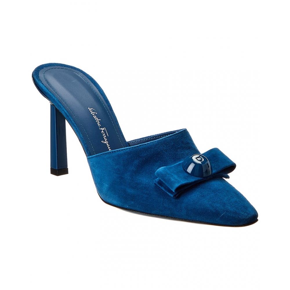 

Salvatore Ferragamo Ferragamo Kara Suede Mule Blue US 7