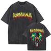 Men's Vintage Washed Anime Chainsaw T-Shirt, Loose Fit, Sexy Makima Reze Power Print T-Shirt, Casual Otaku Tee Suitable for Men T-shirt