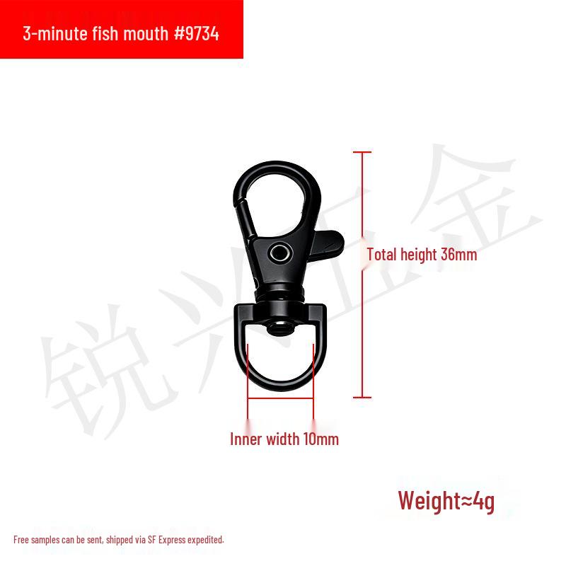 Zinc Alloy Fish Mouth Buckle for Dog Luggage, Shoulder Straps, Keychains, and Webbing.