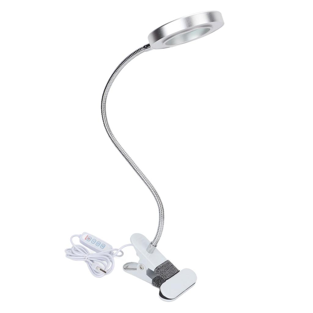 USB Desk Reading Lamp 3 Color Temperature 10 Gears Tattoo LED Light Lamp with Magnifying