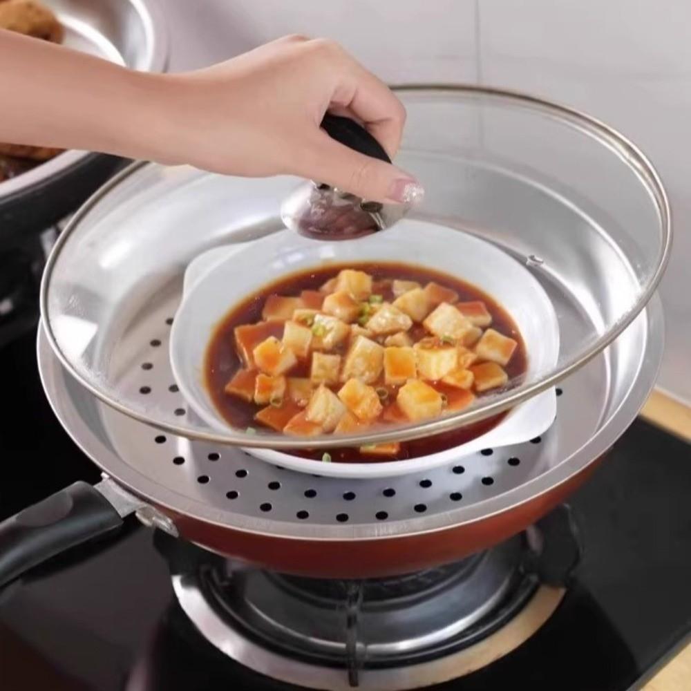Deepened Stainless Steel Steamer Rack Rust-proof Professional Steaming Tray Durable Thickened Wok Steamer Kitchen Cooking