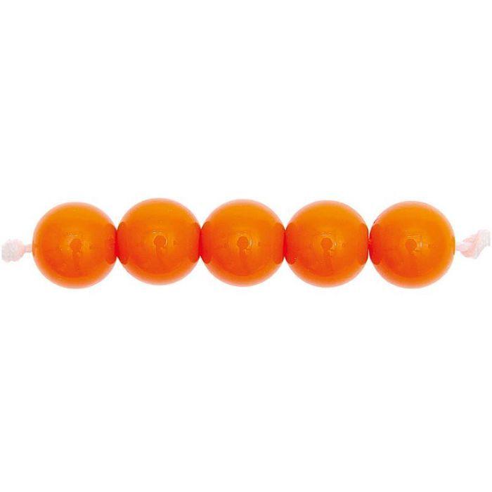 Perles plastique - RICO DESIGN - Orange - 10 mm - 24 pcs - Objets décoratifs
