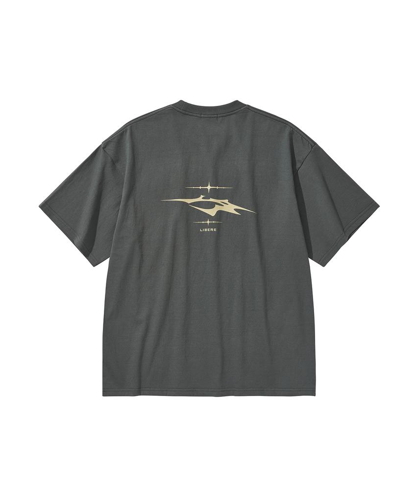 LIBERE Lr Logo T-Shirt / Charcoal