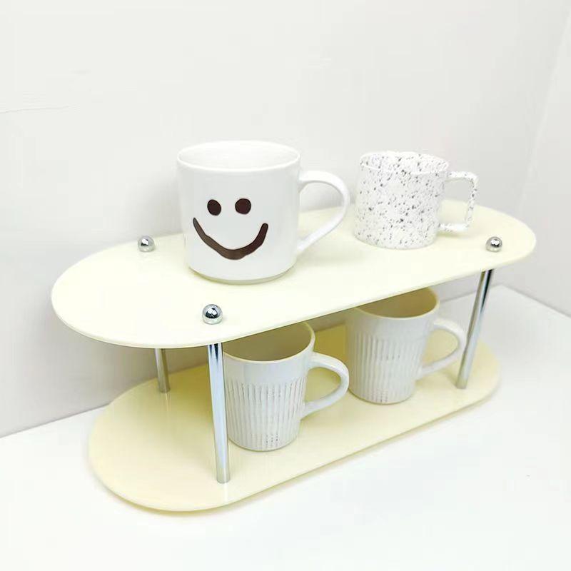 INS Style Storage Rack Acrylic Shelf Bathroom Countertop Cosmetics Display Multi-Layer Coffee Cup Holder Desktop Storage Decor