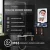 Lighted Shower Mirror Fogl for Shaving Heated Fog Free Large 9.57inch 3 Color Modes Dimming Shower Shaving Mirror with Light Re