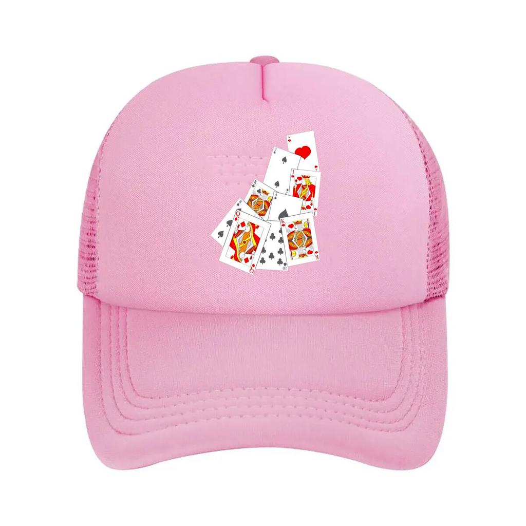 Playing Cards Collage Art Graphic Mesh Baseball Cap Casual Hat Outdoor For Womens Unisex FeUnisex
