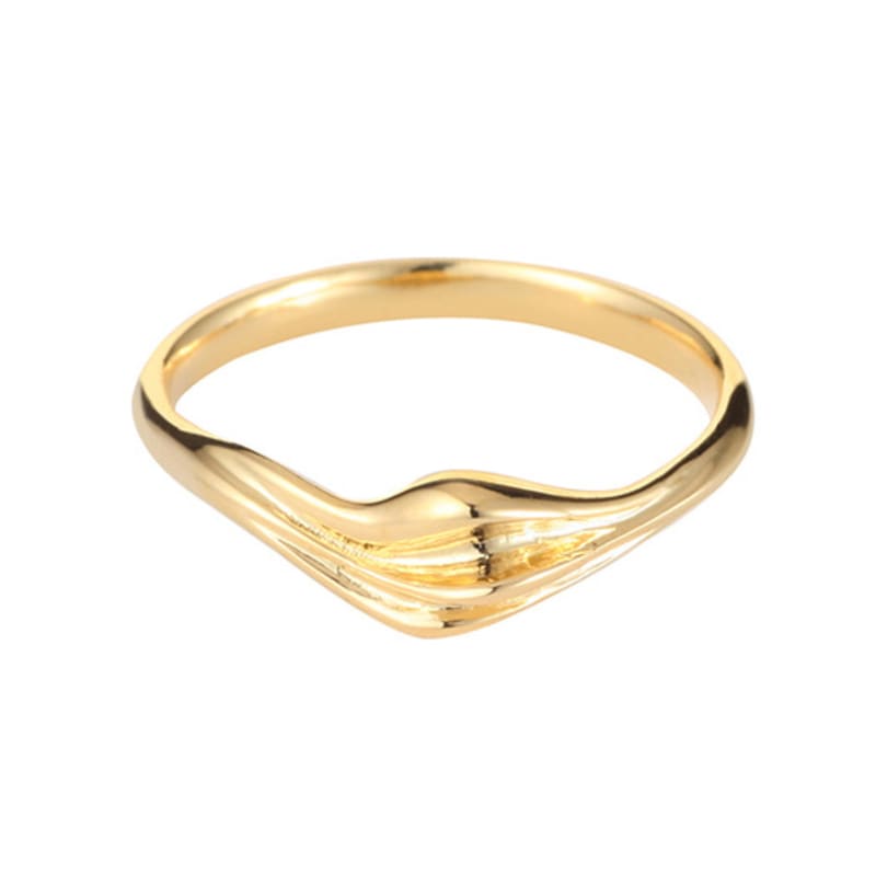 Invisible collage BRUSH MARK RING_GOLD